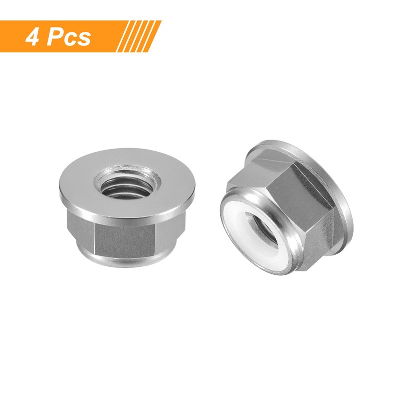 sourcing map Nylon Insert Hex Lock Nuts, 4pcs - M4