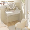 ThreeHio Small Vanity Desk No Mirror for Kids Bedroom, 31.5