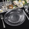 Rubtlamp 100Pcs Clear Plastic Plates, Heavy-Duty Party Plates, Clear Hammered