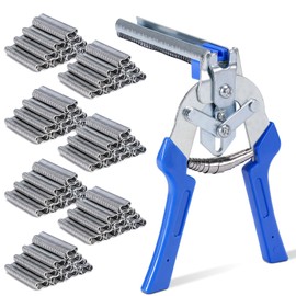 KHEARPSL Type M Hog Nail Ring Pliers Kit with 4200pcs M Hog Rings for Wire Cage Building, Wire Net Panel Fence Fastening (Pliers with 4200pcs Rings)