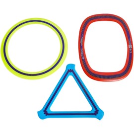 Boomerang Outdoor Set for Kids and Adults - Includes 3 Flying Ring Combo Pack Shaped as a Triangle, Oval, and Circle | Lightweight Toys for Disc Golf & Outdoor Games