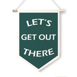 BlissfulAbon Vintage Travel Canvas Banner - Let's Get out There Wall Art for Home Decor, 11 X 15 Inch