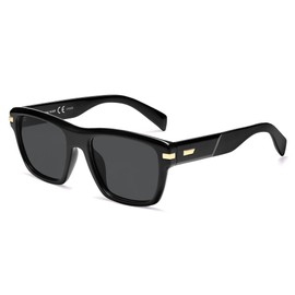 VANLINKER Retro Square Polarized Sunglasses for Women Men Vintage Shades VL9860,Black