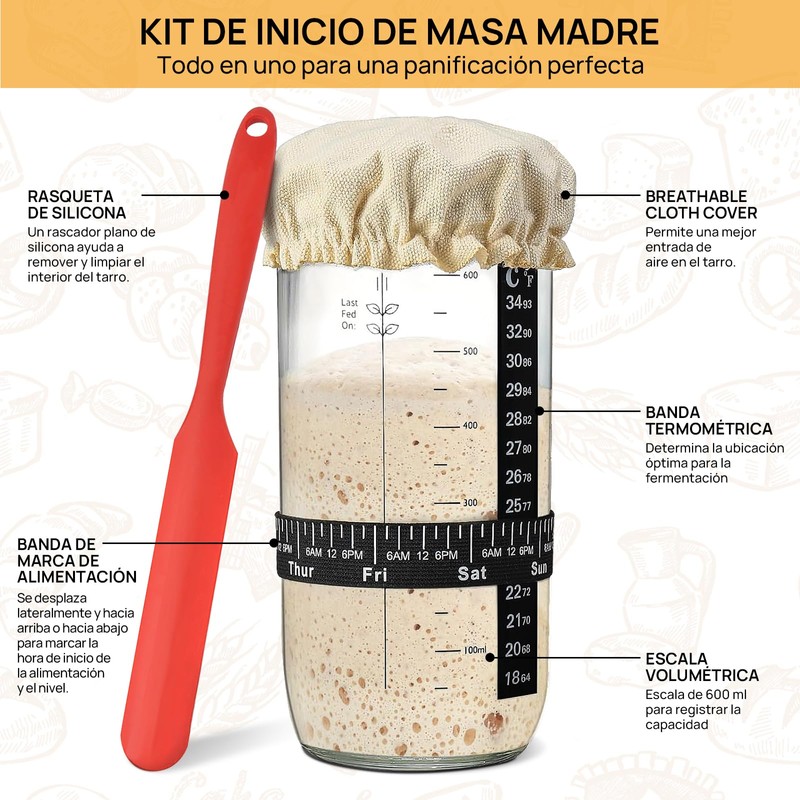 Kit de inicio de masa madre para pan - Tarro
