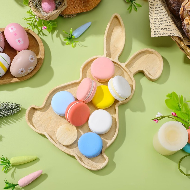 DEARMAMY Rabbit Shaped Charcuterie Board Wood Bunny Cutting Tray Cheese