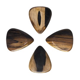 Timber Tones Fat TIMTF-MAL-4 Malay Ebony Guitar Pick, Set of 4 Pieces