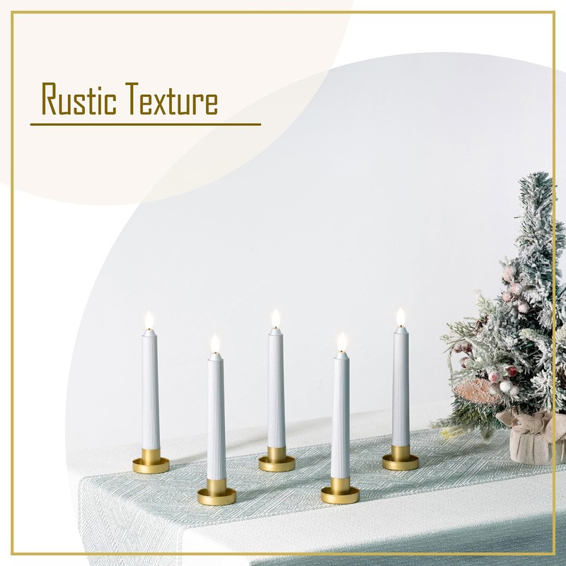 Smtyle Gold Minimalist Candlestick Holders Set of 5 Simple and