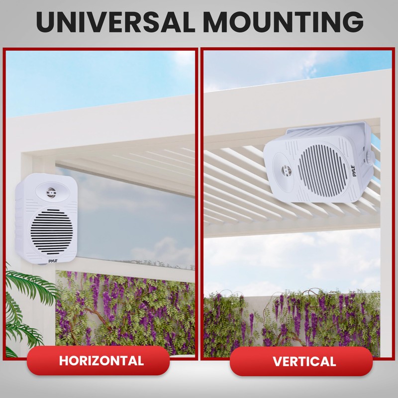 PYLE Outdoor Speakers- 300 Watt Waterproof Marine Grade Speaker, Universal