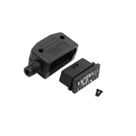 Hihaha 16 Pin OBD2 Diagnostic Connector Female Adapter Shell Kit Black DC 12V for Car Durable Material