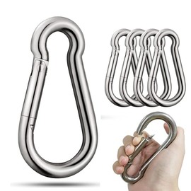 5Pcs Stainless Steel Spring Snap Hook Carabiner Clips for Heavy Hanging Climbing