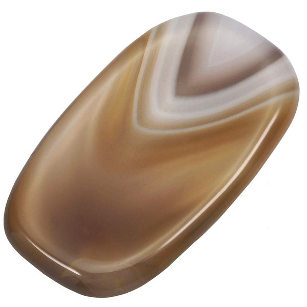 mookaitedecor Agate Thumb Stone Crystal Gemstone Massage Stone with Hollow Worry Stone for Healing Reiki Size Approx. 49 x 27 x 6 mm (Pack of 2)