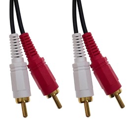 Hjiopkul RCA Cable 2.7M 2 RCA Stereo Audio Cable Audio Cable 2RCA to 2RCA (Red/White) Plated Gold Plated Connectors (2.7 M)