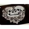 Engraved Skeleton Skull Lovers Car Tag Diamond Etched Vanity Front