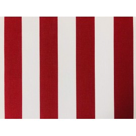 Red & White Striped DRALON Outdoor Fabric Acrylic Teflon Waterproof Upholstery Material for Cushion Gazebo Beach - 160cm Wide (Sold by The metre)