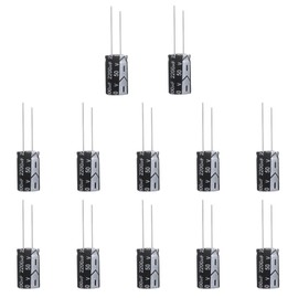 Xerteam Pack of 12 Capacitors 50 V 2200UF Elkos Capacitor, 2000 µF 50 Volt Aluminium Electrolytic Capacitor for Various Electronic Applications, Household Appliances and Switching Power Supplies