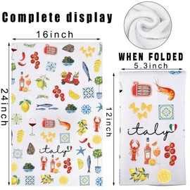 JNIAP Italy Kitchen Towel La Dolce Vita Gift Italian Amalfi Coast Lemon Dish Towel Italian Housewarming Gift (Italy Fish kt)