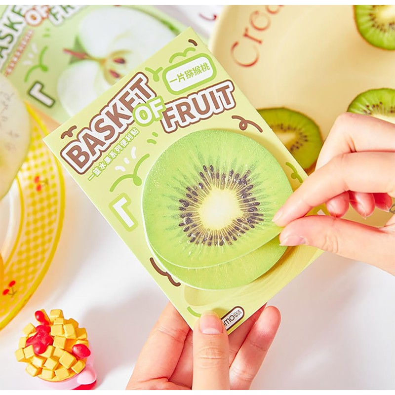 Teadokly 12PCS Funny Fruit Shaped Sticky Notes, Strawberry Sticky Notepad,