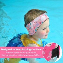 2PCS Swimming Headbands,Cute Swinmmers Ear Headband,Waterproof Swim Hair Protection Band,Toddlers Swimmer Ear Guard,Kids & Adults Ears Covers Band for Swimming,Showering