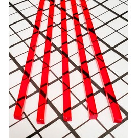 5 Pcs 1/4” x 1/4" x 24” Inch Long Square Color Red Clear Translucent Acrylic Plexiglass Plastic Rods - .25 Dia. - 6.35mm Solid Bar