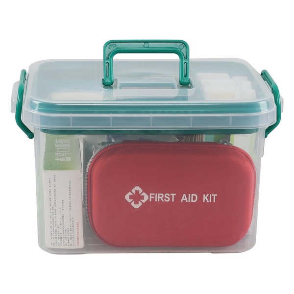 Vadidiya Plstic Storage Box with lids, First Aid Box Organizer,