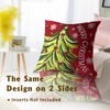 Merry Christma Tree Red and Green Throw Pillow Cover 18x18