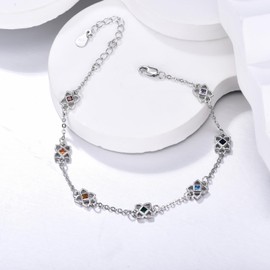 PARYFO Chakra Bracelet 925 Sterling Silver Yoga Bracelet Wrist Link 7 Chakra Bracelet Chakra Jewellery Gifts for Women Girls Children Daughter Birthday Christmas Gifts, Sterling Silver