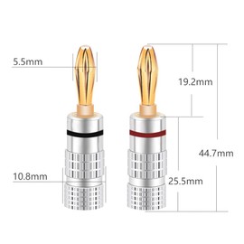 4PCS Banana Cable Plugs, Audio Jack Connector, Dual Screw Lock, Speaker Cable Connector for Amplifier, HiFi, Receiver