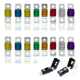 32V Midi Fuses, 16 Pcs Midi Fuse 20/30/40/50/60//80/100/120 Amps Automobile High Current Fuse for Car Marine Truck Marine Electric Hybrid Vehicle Motor