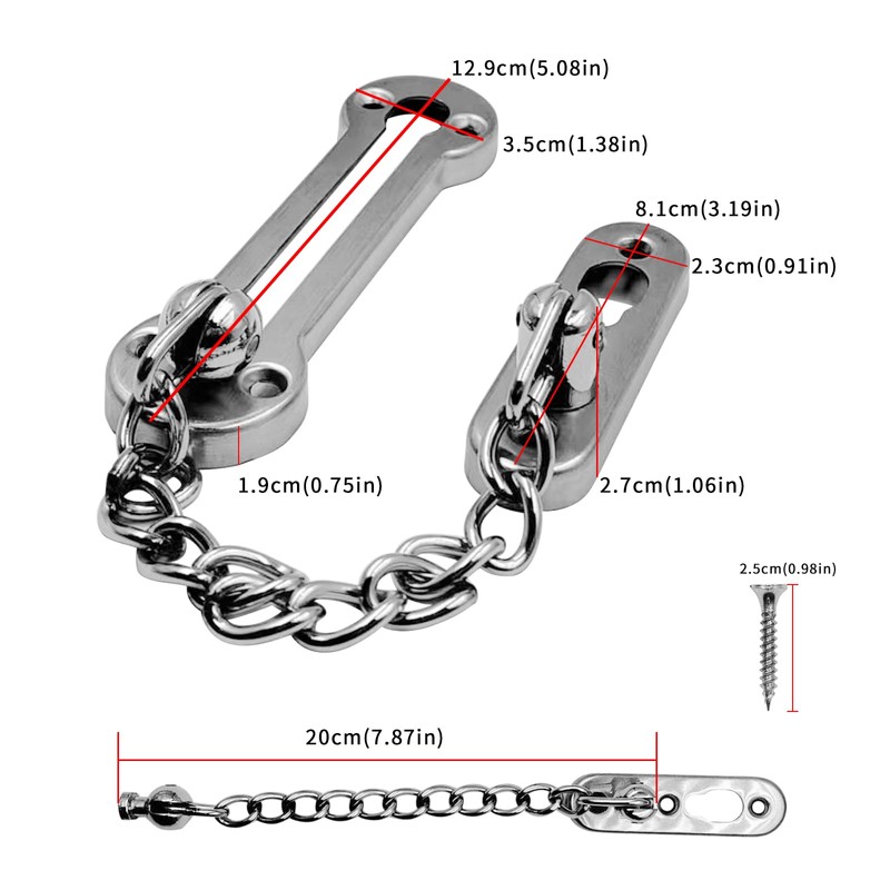 Miayaya Heavy Duty Door Chain Lock Stainless Steel Anti-Theft Door