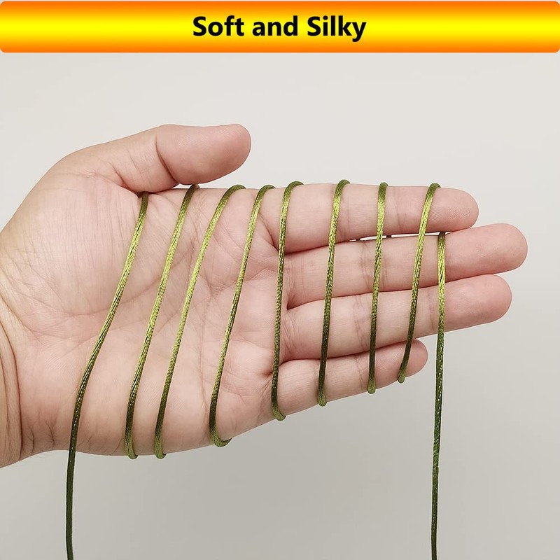 Cordón de nailon satinado de 2 mm para hacer joyas,