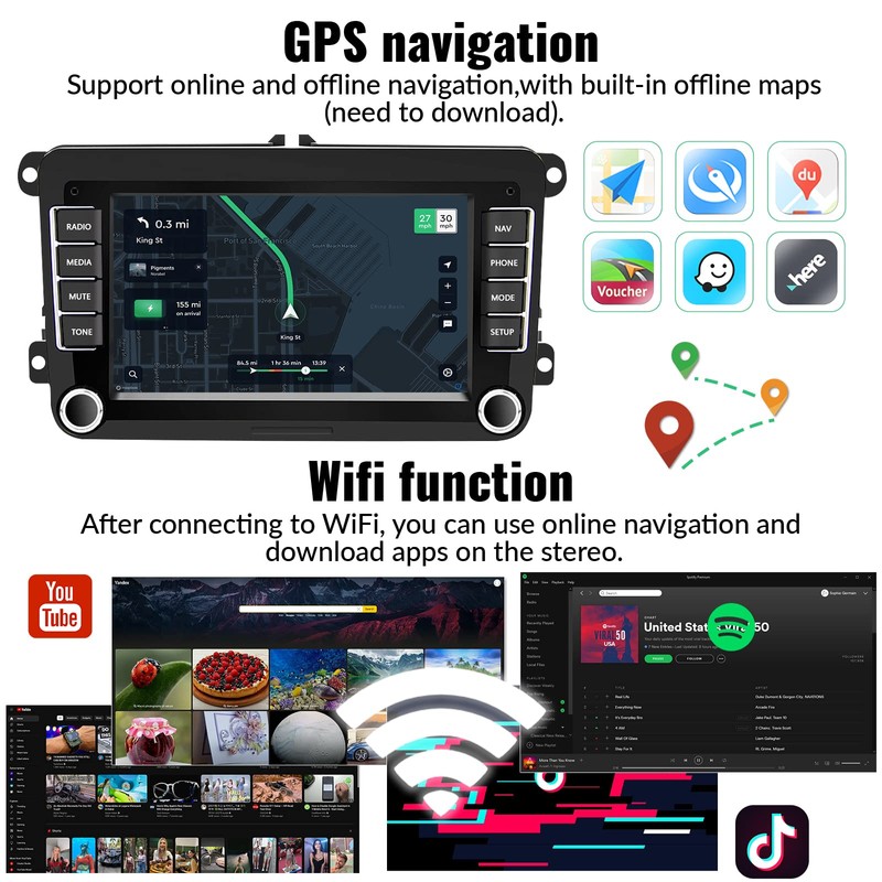 Android Car Stereo for VW Volkswagen Seat Golf Passat Jetta