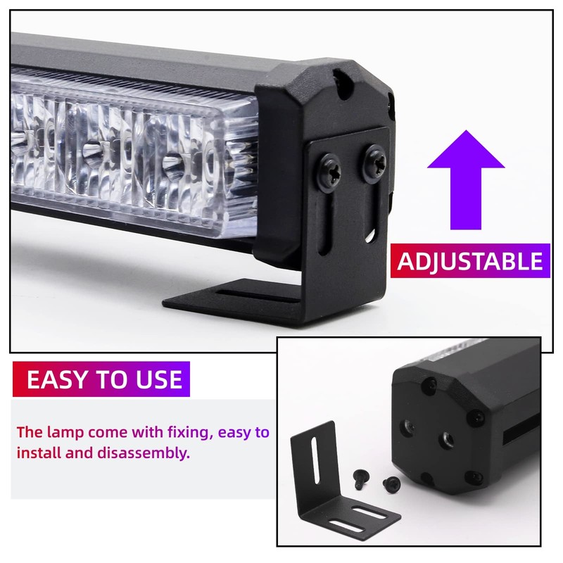 NWpangu LED Strobe Light, Super Glare, Blue & Red, 12V