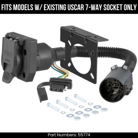 Curt For 97-99 Ford F250 LD 7 Pin Trailer Wiring Plug Fit USCAR Plug Curt 7 Prong Kit
