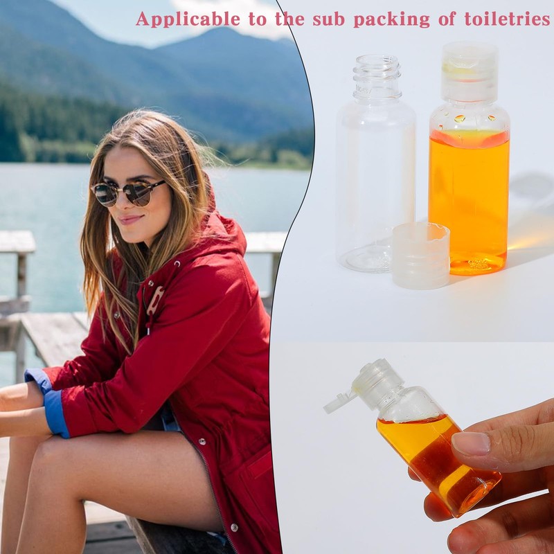 100 Pcs 1 OZ Travel Bottles with Flip Cap -