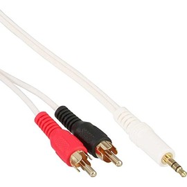 InLine 1.5m White Gold 2 x RCA Male to 3.5mm Male Stereo Audio Cable