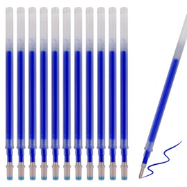 12-Pack Erasable Pen Refills Compatible with Pilot Frixion Gel Pens 0.5mm Blue Ink Refills with Stainless Steel Tip, Smooth Writing, Thermosensitive Ink, Ideal for Note-Taking, Office & School