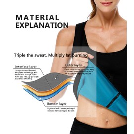 DoLoveY Women Neoprene Sauna Vest Waist Trainer Hot Sweat Slim Corset Body Shaper with Zipper Workout Tank Top