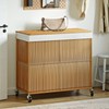 WOWLIVE Laundry Hamper with Wheels, 160L Handwoven Rolling Laundry Basket