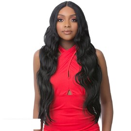 It's a Wig Synthetic HD Lace Crimped Wig - MEGA HAIR 7 (TT1B/DARK BURGUNDY)