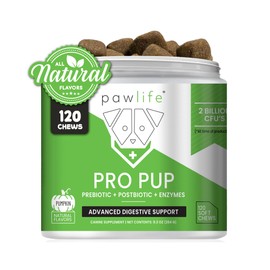 Pawlife Probiotics for Dogs - Diarrhea Relief, Gut Health Support, Constipation Relief, Digestive Health Support - Vet Recommended Dog Probiotics - 120 Soft Chews That Dogs Love - Pumpkin Flavor