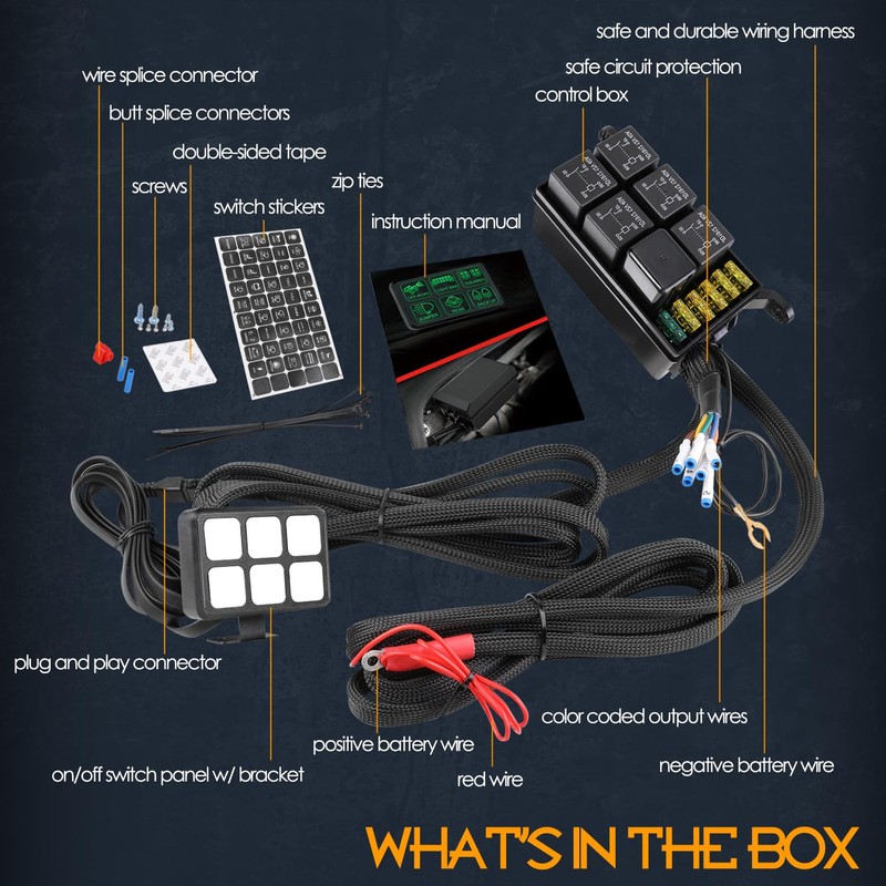 6 Gang Switch Panel, Nirider 12V Universal Circuit Control System