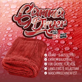 Nuke Guys Gamma Dryer XXL – Ultra Absorbent Drying Cloth 1400 gsm Red 50 x 80 cm – Lint-Free Rounded Soft Fibres Scratch-Free Extra Large – Premium Microfibre Cloth for Cars, Motorcycles, Bicycles