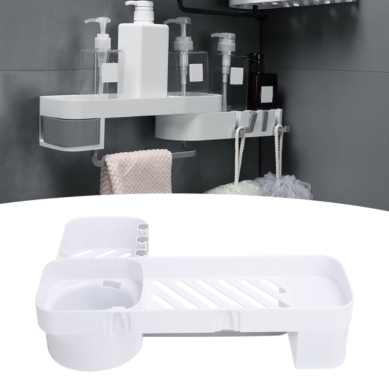 No Drilling Corner Shower Shelf Wall Mounted Bathroom Storage Rack