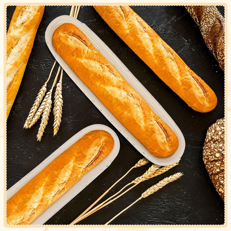 Vesici 15 Inches Baguette Banneton Proofing Basket 6 Pack with