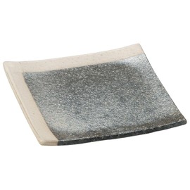 Yamasita Craft 22304-438 Black Kiln Hen Square White Hanging 4.3 Square Plate, 5.1 x 5.1 x 0.6 inches (13 x 13 x 1.5 cm)