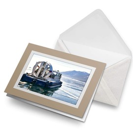 Greeting Cards Biege (Insert) - Hovercraft Vehicle Blank Greetings Card Birthday Kids Party Boys Girls #16703