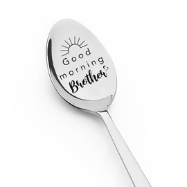 Good Morning Brother Gifts Spoon for Coffee Tea Lovers Gifts for Brothers Birthday Gifts for Men Funny Graduation Gifts for Brother in Law Wedding Gift from Sister and Brother Gifts for Kids Boys