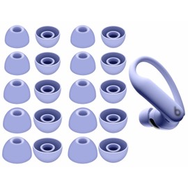 IiEXCEL 10 Pairs Powerbeats Pro 2 Ear Tips Set, XS/S/M/L/XL 5 Size Replacement Flexible Silicone Comfortable Fit in Case Eartips Earbuds with Storage Case for Powerbeats Pro 2nd - Hyper Purple