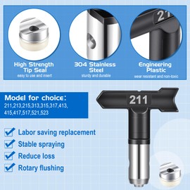 Zhengmy 12 Pcs Airless Paint Sprayer Tips Reversible Spray Tips Nozzles Tip Paint for Airless Spraying Machine(109,113, 208,211,213,215,217,308,311,313,315,317)