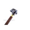 Antique Wooden Walking Cane Stick with Unique Brass Hammer Head